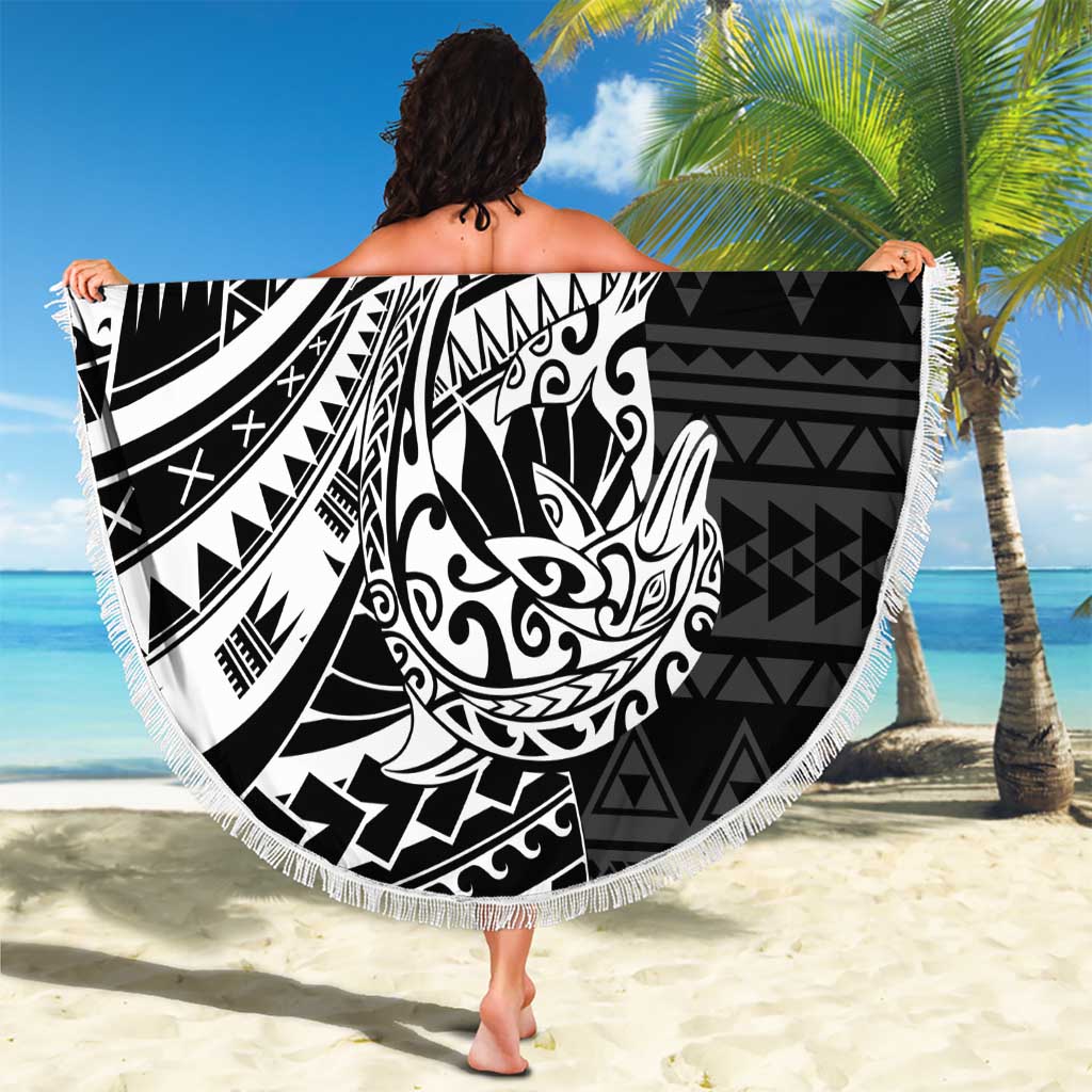White Couple Dolphins Maori Polynesian Style Beach Blanket LT9 - Polynesian Pride