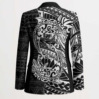 White Couple Dolphins Maori Polynesian Style Blazer - Polynesian Pride