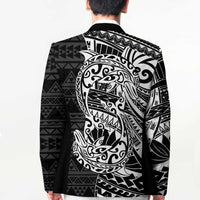 White Couple Dolphins Maori Polynesian Style Blazer - Polynesian Pride
