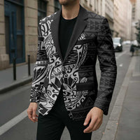 White Couple Dolphins Maori Polynesian Style Blazer - Polynesian Pride