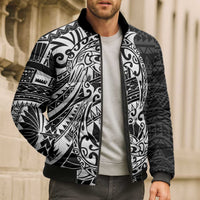 White Couple Dolphins Maori Polynesian Style Bomber Puffer Jacket - Polynesian Pride
