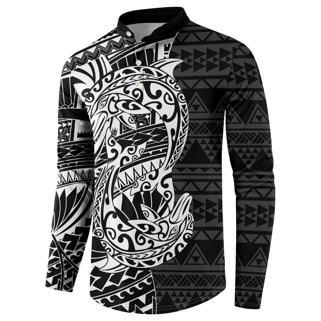 White Couple Dolphins Maori Polynesian Style Button Sweatshirt LT9 - Polynesian Pride