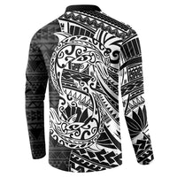 White Couple Dolphins Maori Polynesian Style Button Sweatshirt LT9 - Polynesian Pride