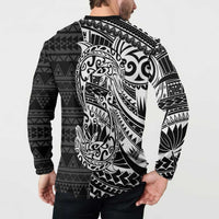 White Couple Dolphins Maori Polynesian Style Button Sweatshirt LT9 - Polynesian Pride