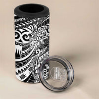 White Couple Dolphins Maori Polynesian Style 4 in 1 Can Cooler Tumbler LT9 - Polynesian Pride