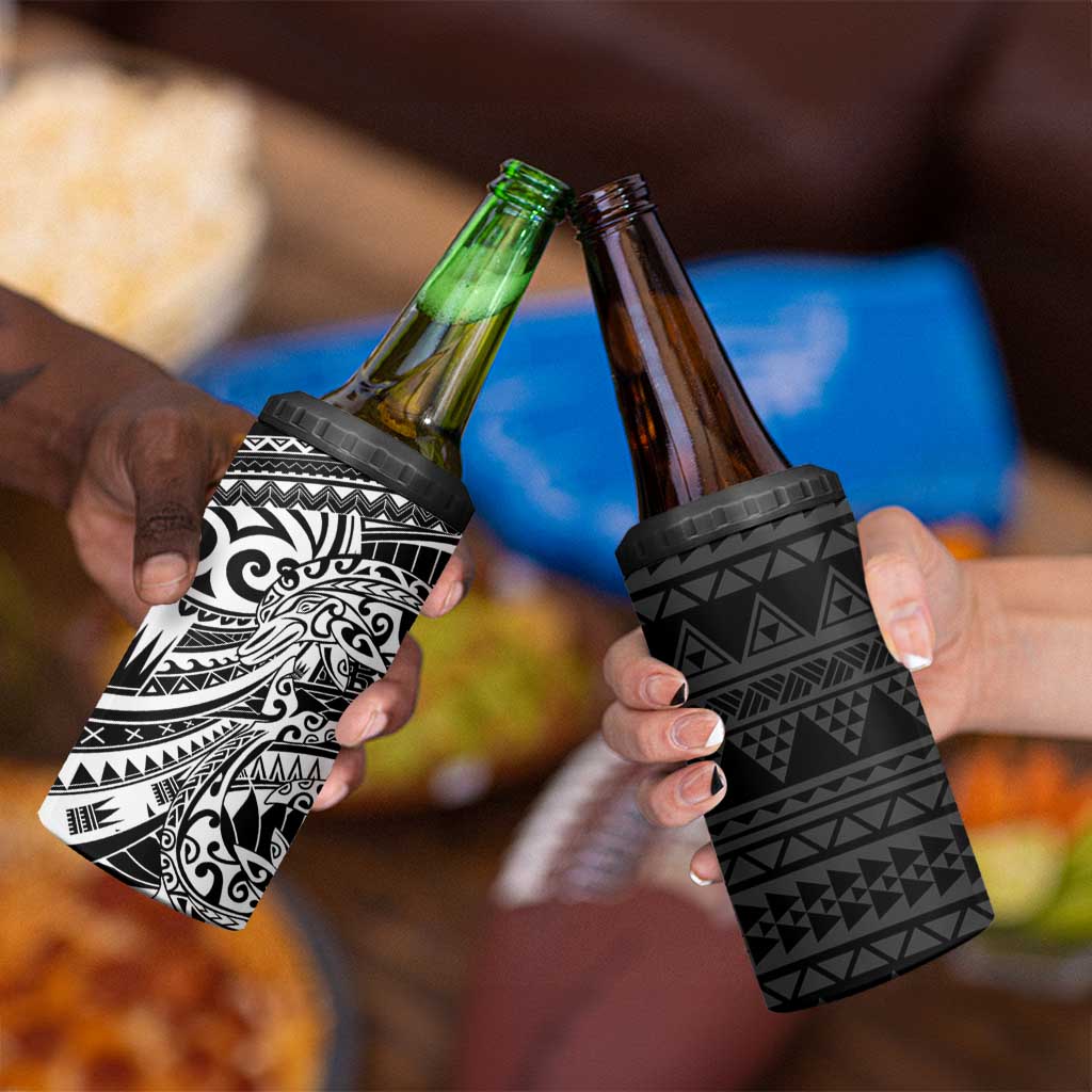 White Couple Dolphins Maori Polynesian Style 4 in 1 Can Cooler Tumbler LT9 - Polynesian Pride