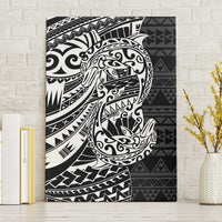White Couple Dolphins Maori Polynesian Style Canvas Wall Art LT9 Without Frame White - Polynesian Pride