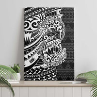 White Couple Dolphins Maori Polynesian Style Canvas Wall Art LT9 - Polynesian Pride