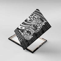 White Couple Dolphins Maori Polynesian Style Canvas Wall Art LT9 With Frame White - Polynesian Pride