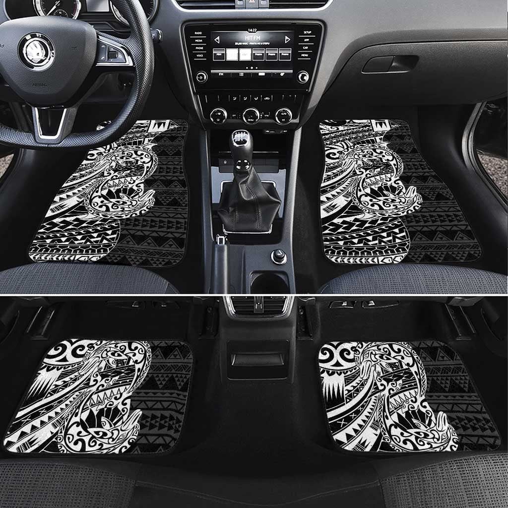 White Couple Dolphins Maori Polynesian Style Car Mats LT9 Set 4pcs White - Polynesian Pride