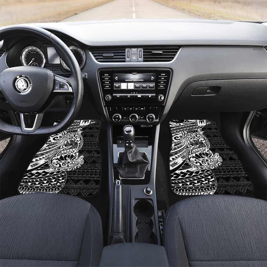 White Couple Dolphins Maori Polynesian Style Car Mats LT9 Set 2pcs - Front White - Polynesian Pride