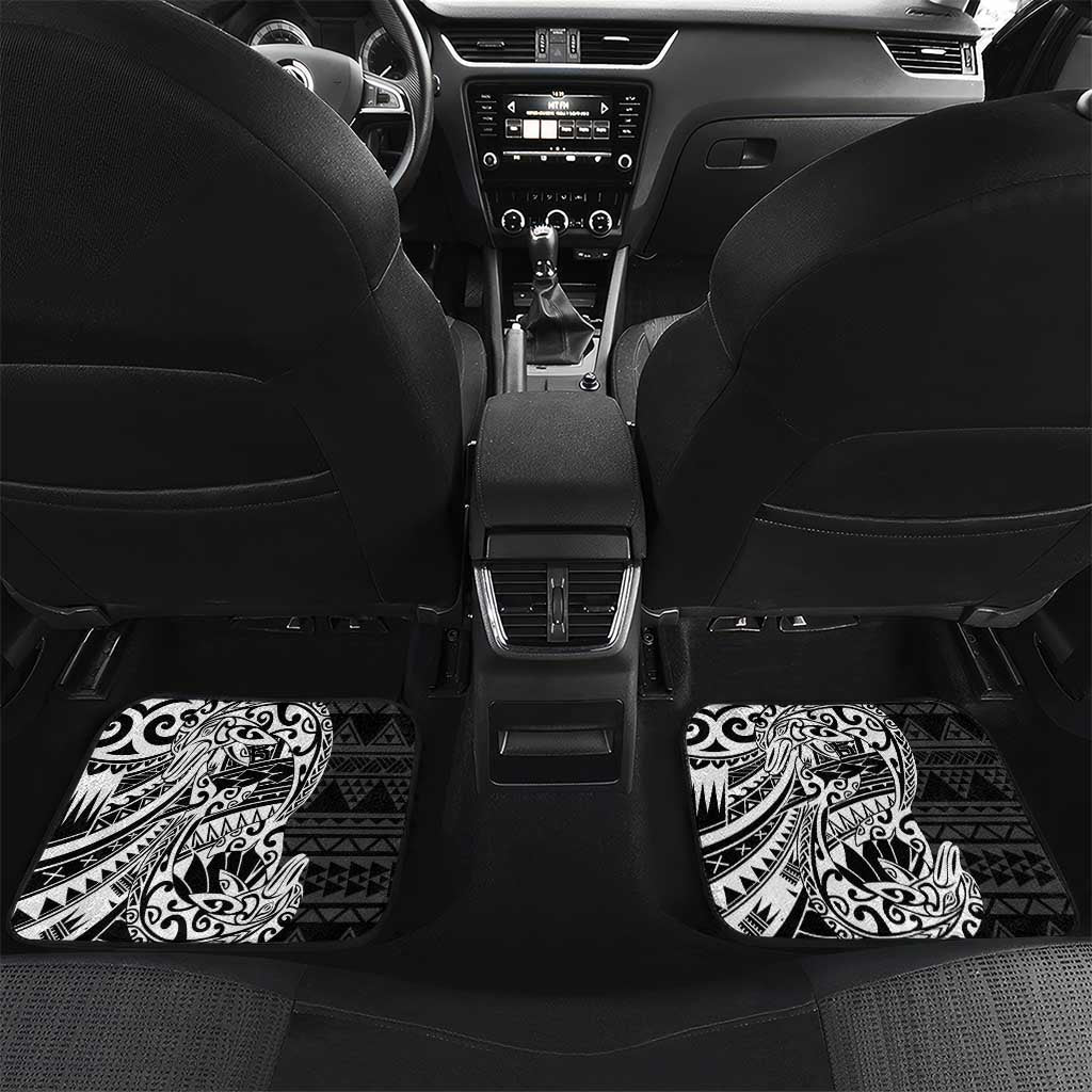 White Couple Dolphins Maori Polynesian Style Car Mats LT9 Set 2pcs - Back White - Polynesian Pride