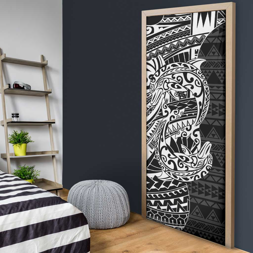 White Couple Dolphins Maori Polynesian Style Door Cover - Polynesian Pride