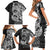 White Couple Dolphins Maori Polynesian Style Family Matching Short Sleeve Bodycon Dress and Hawaiian Shirt