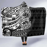 White Couple Dolphins Maori Polynesian Style Hooded Blanket LT9 One Size White - Polynesian Pride