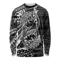 White Couple Dolphins Maori Polynesian Style Long Sleeve Shirt LT9 Unisex White - Polynesian Pride