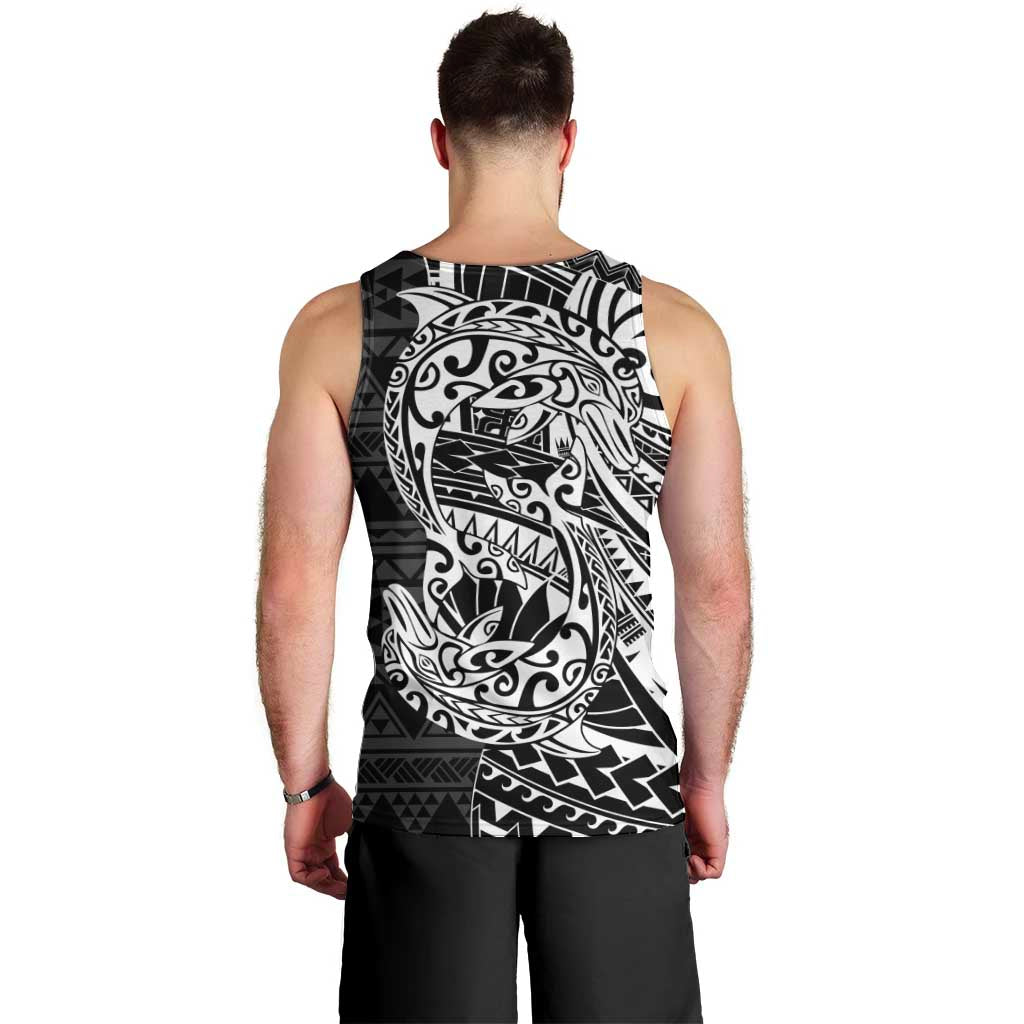 White Couple Dolphins Maori Polynesian Style Men Tank Top LT9 - Polynesian Pride