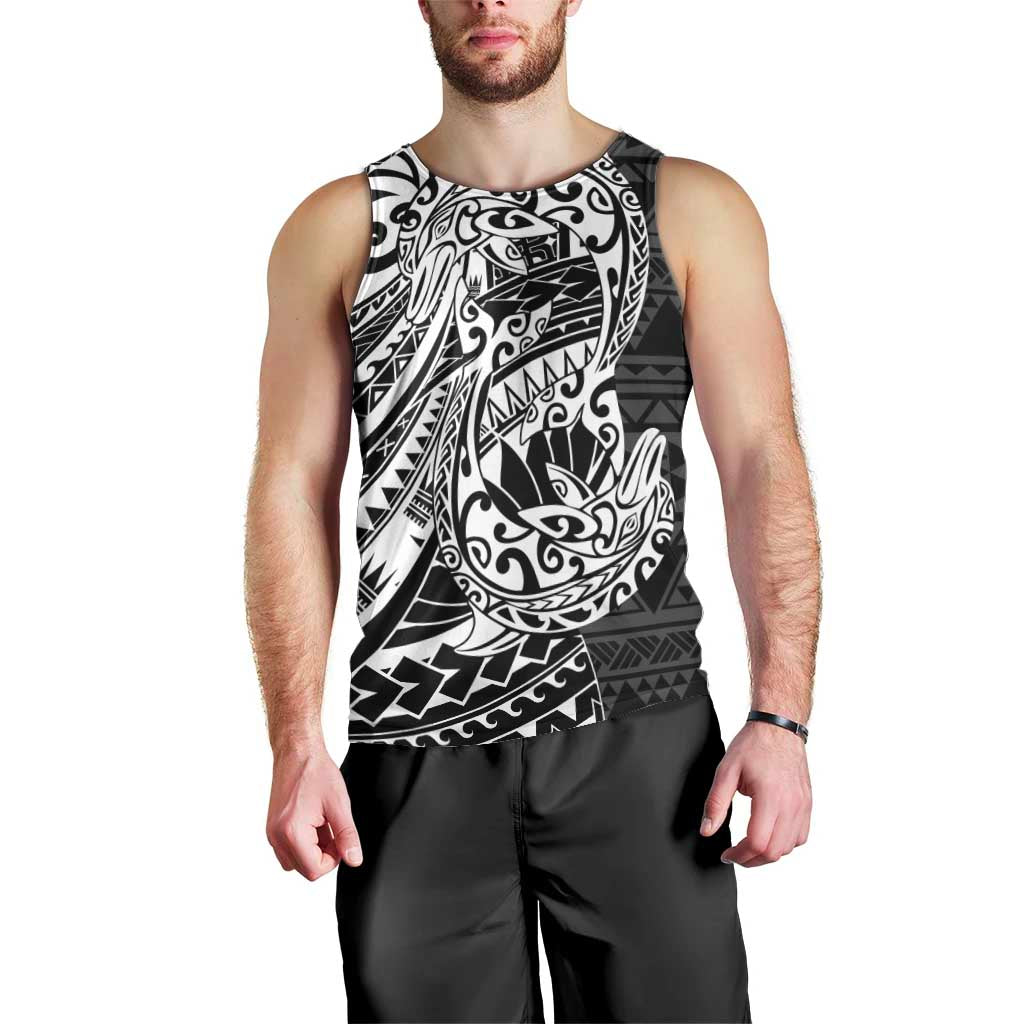 White Couple Dolphins Maori Polynesian Style Men Tank Top LT9 - Polynesian Pride