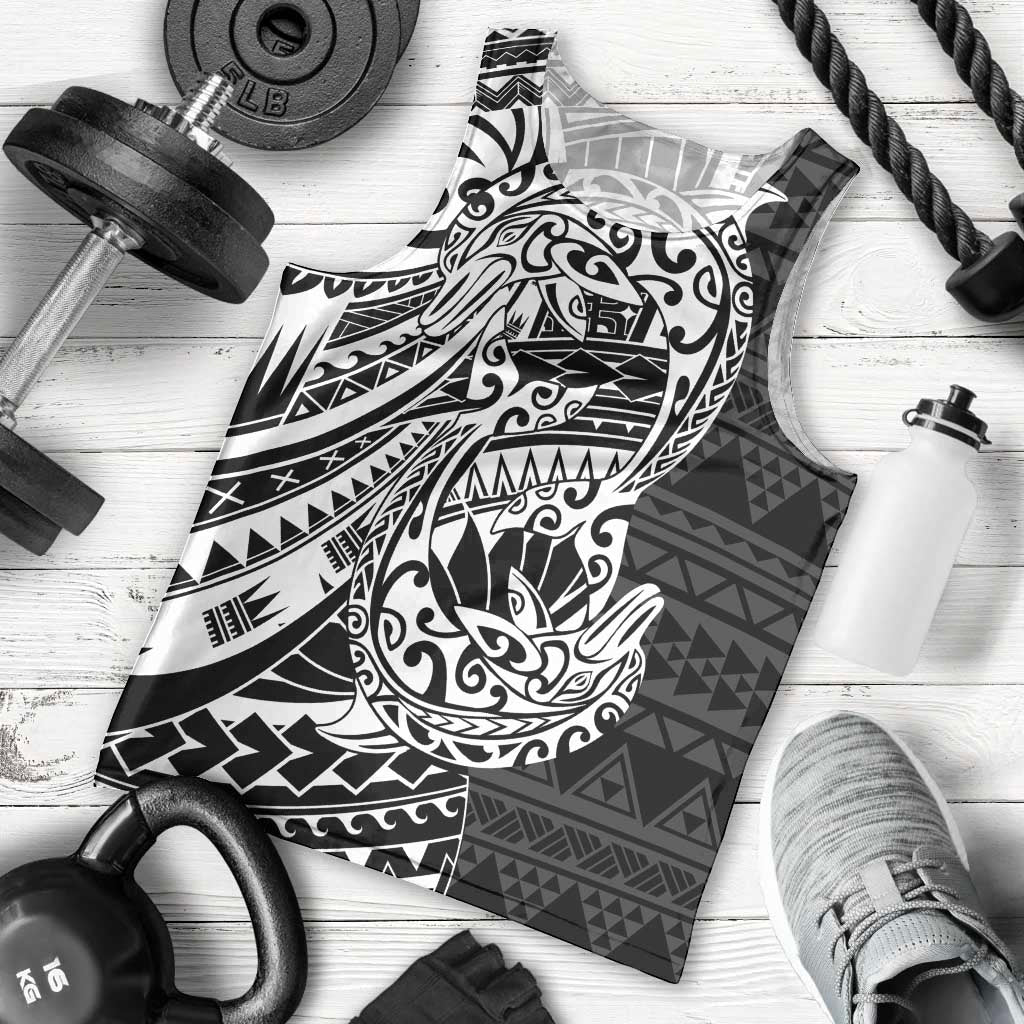 White Couple Dolphins Maori Polynesian Style Men Tank Top LT9 - Polynesian Pride