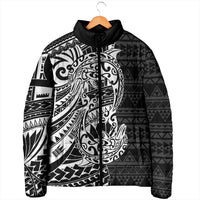 White Couple Dolphins Maori Polynesian Style Padded Jacket - Polynesian Pride