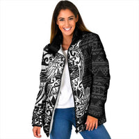 White Couple Dolphins Maori Polynesian Style Padded Jacket - Polynesian Pride