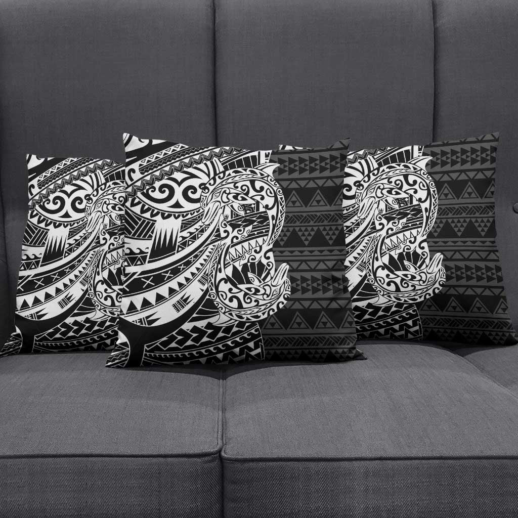 White Couple Dolphins Maori Polynesian Style Pillow Cover - Polynesian Pride