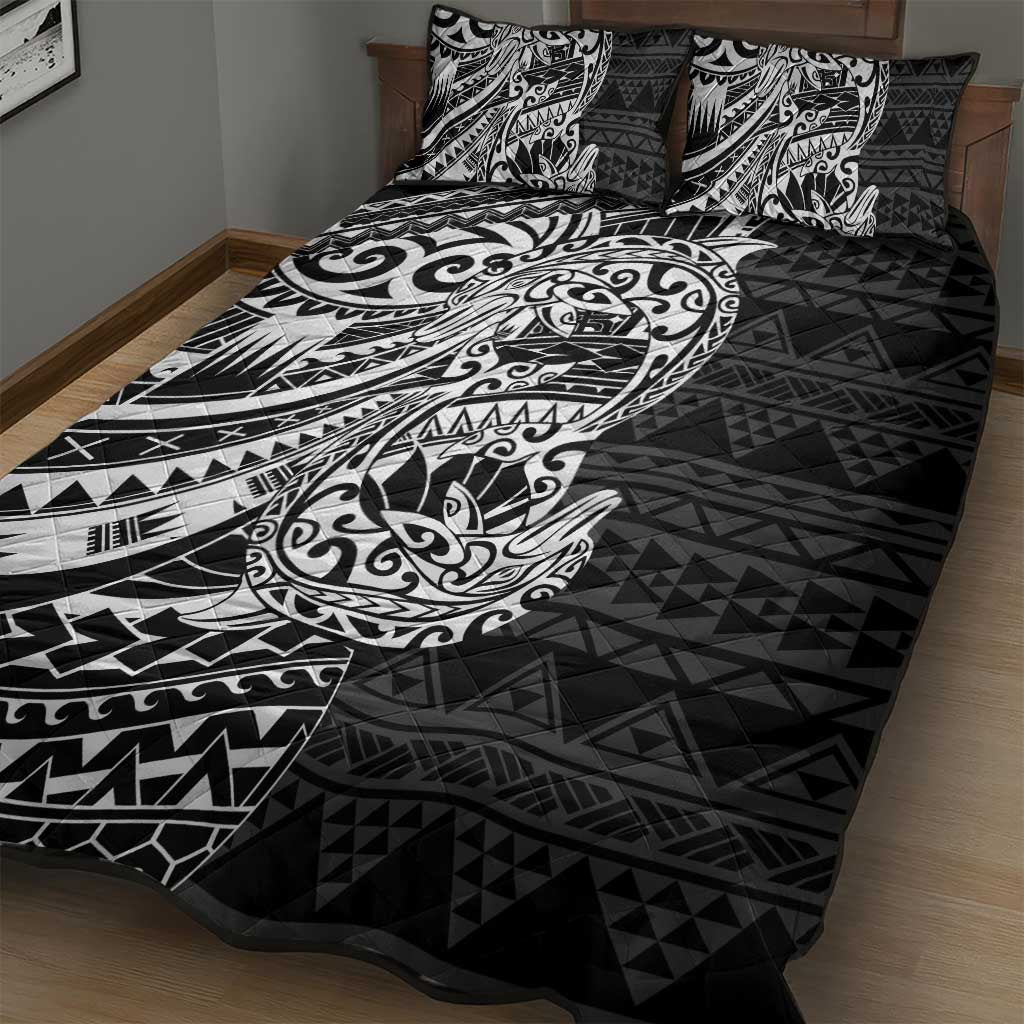 White Couple Dolphins Maori Polynesian Style Quilt Bed Set LT9 - Polynesian Pride