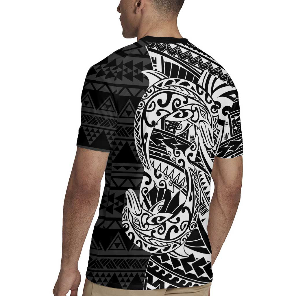 White Couple Dolphins Maori Polynesian Style Rugby Jersey