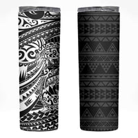 White Couple Dolphins Maori Polynesian Style Skinny Tumbler
