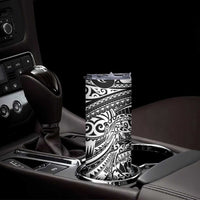 White Couple Dolphins Maori Polynesian Style Skinny Tumbler