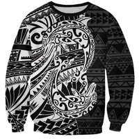 White Couple Dolphins Maori Polynesian Style Sweatshirt LT9 Unisex White - Polynesian Pride