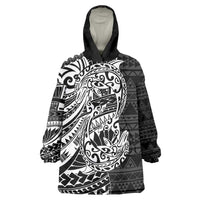 White Couple Dolphins Maori Polynesian Style Wearable Blanket Hoodie LT9 One Size White - Polynesian Pride