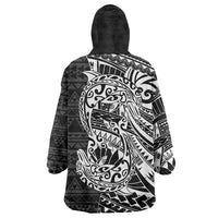 White Couple Dolphins Maori Polynesian Style Wearable Blanket Hoodie LT9 - Polynesian Pride