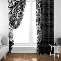 White Couple Dolphins Maori Polynesian Style Window Curtain LT9 - Polynesian Pride