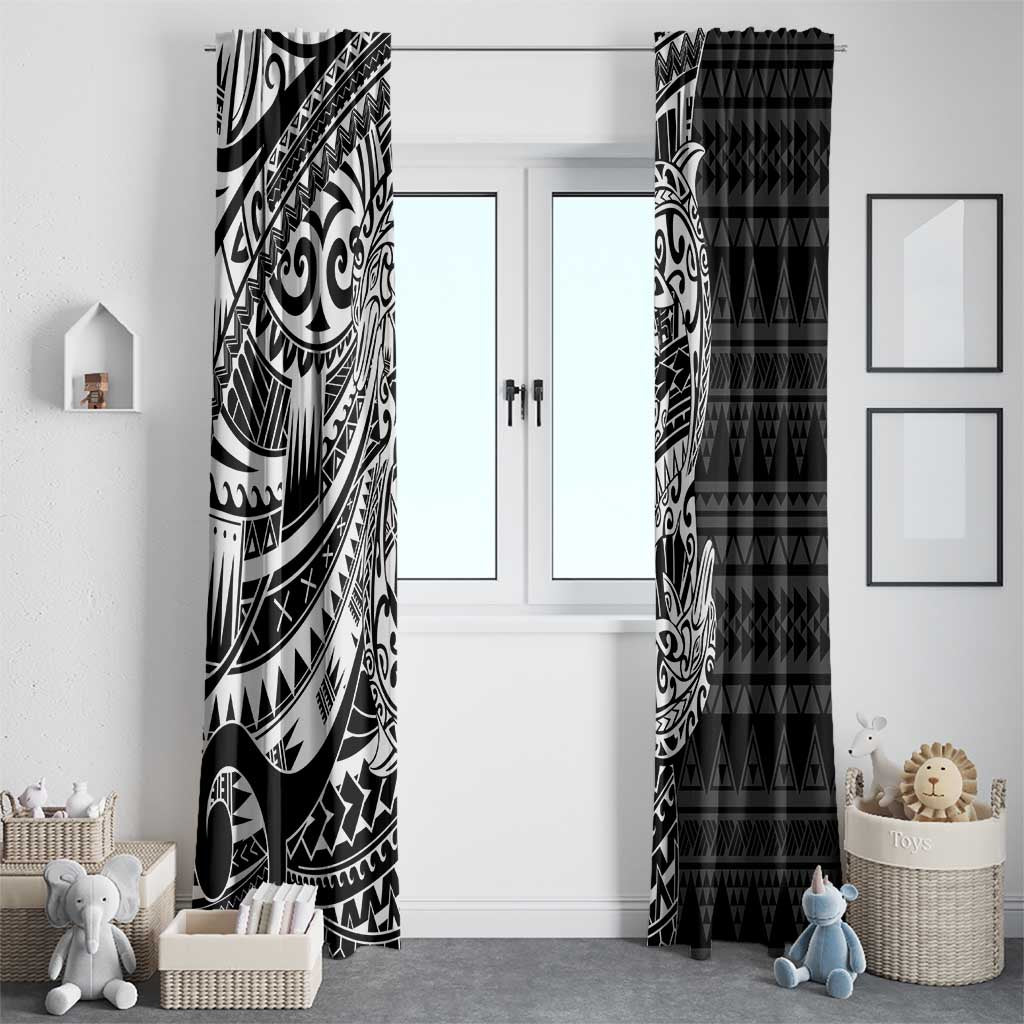 White Couple Dolphins Maori Polynesian Style Window Curtain LT9 - Polynesian Pride