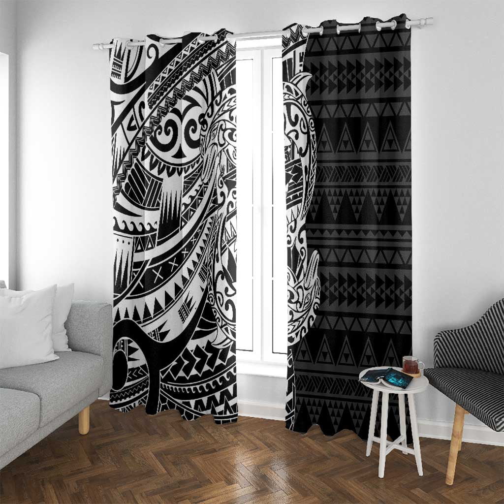 White Couple Dolphins Maori Polynesian Style Window Curtain LT9 With Grommets White - Polynesian Pride