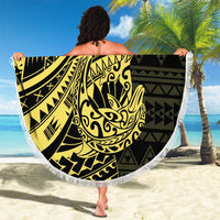 Yellow Couple Dolphins Maori Polynesian Style Beach Blanket LT9 - Polynesian Pride
