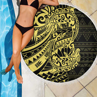 Yellow Couple Dolphins Maori Polynesian Style Beach Blanket LT9 - Polynesian Pride