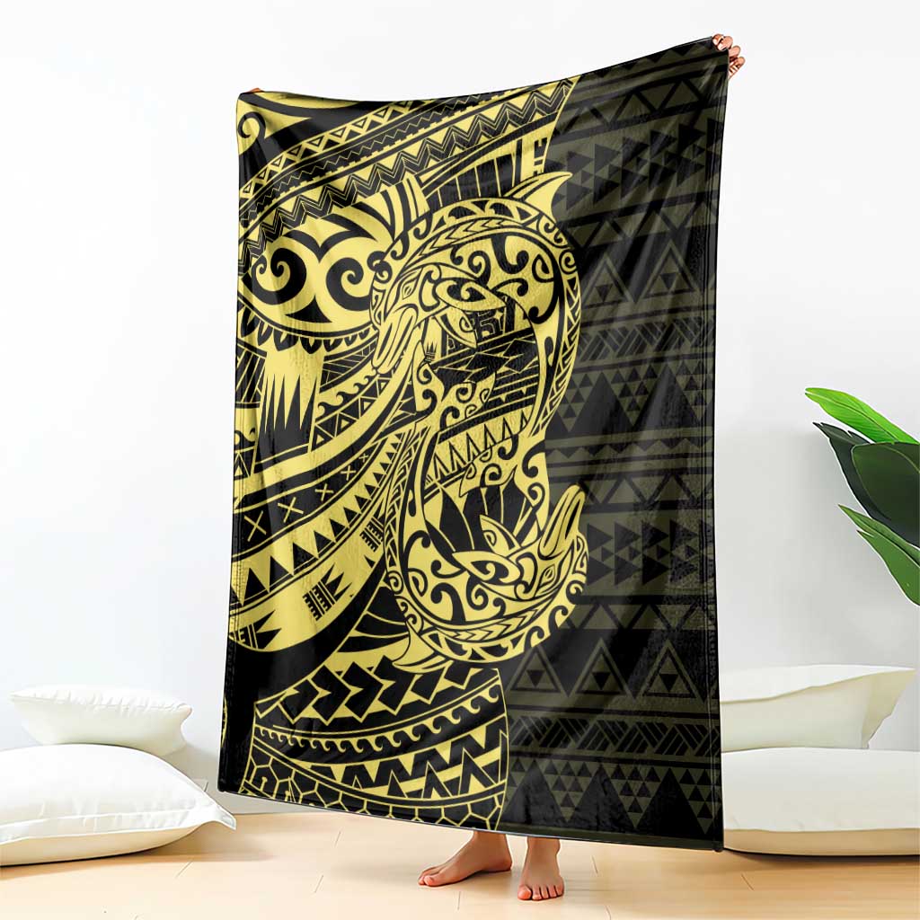 Yellow Couple Dolphins Maori Polynesian Style Blanket LT9 - Polynesian Pride