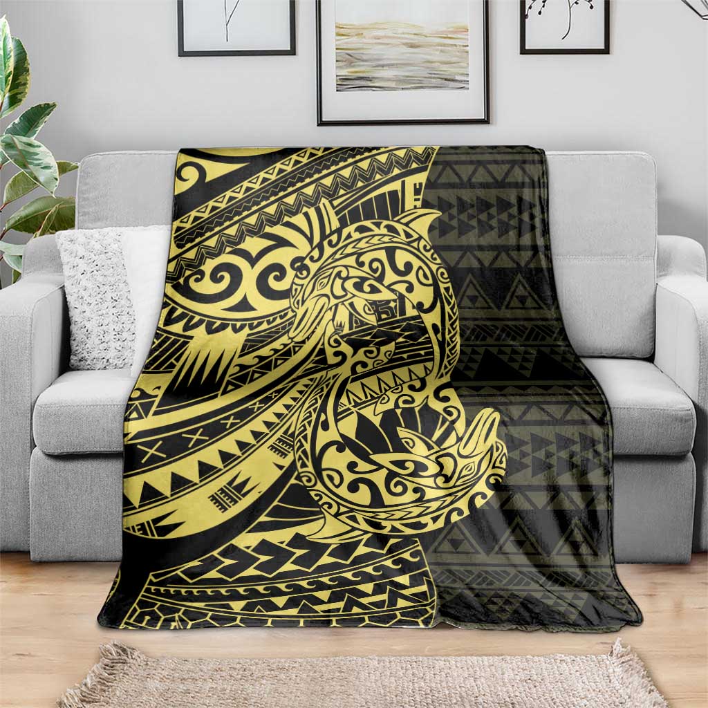 Yellow Couple Dolphins Maori Polynesian Style Blanket LT9 - Polynesian Pride