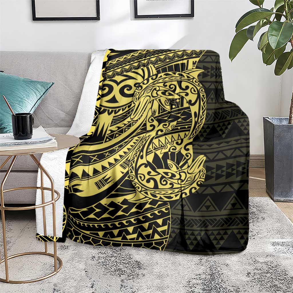 Yellow Couple Dolphins Maori Polynesian Style Blanket LT9 - Polynesian Pride