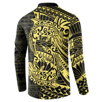 Yellow Couple Dolphins Maori Polynesian Style Button Sweatshirt LT9 - Polynesian Pride