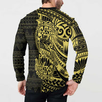Yellow Couple Dolphins Maori Polynesian Style Button Sweatshirt LT9 - Polynesian Pride