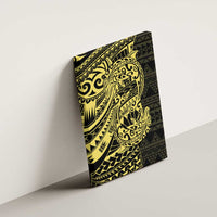 Yellow Couple Dolphins Maori Polynesian Style Canvas Wall Art LT9 - Polynesian Pride