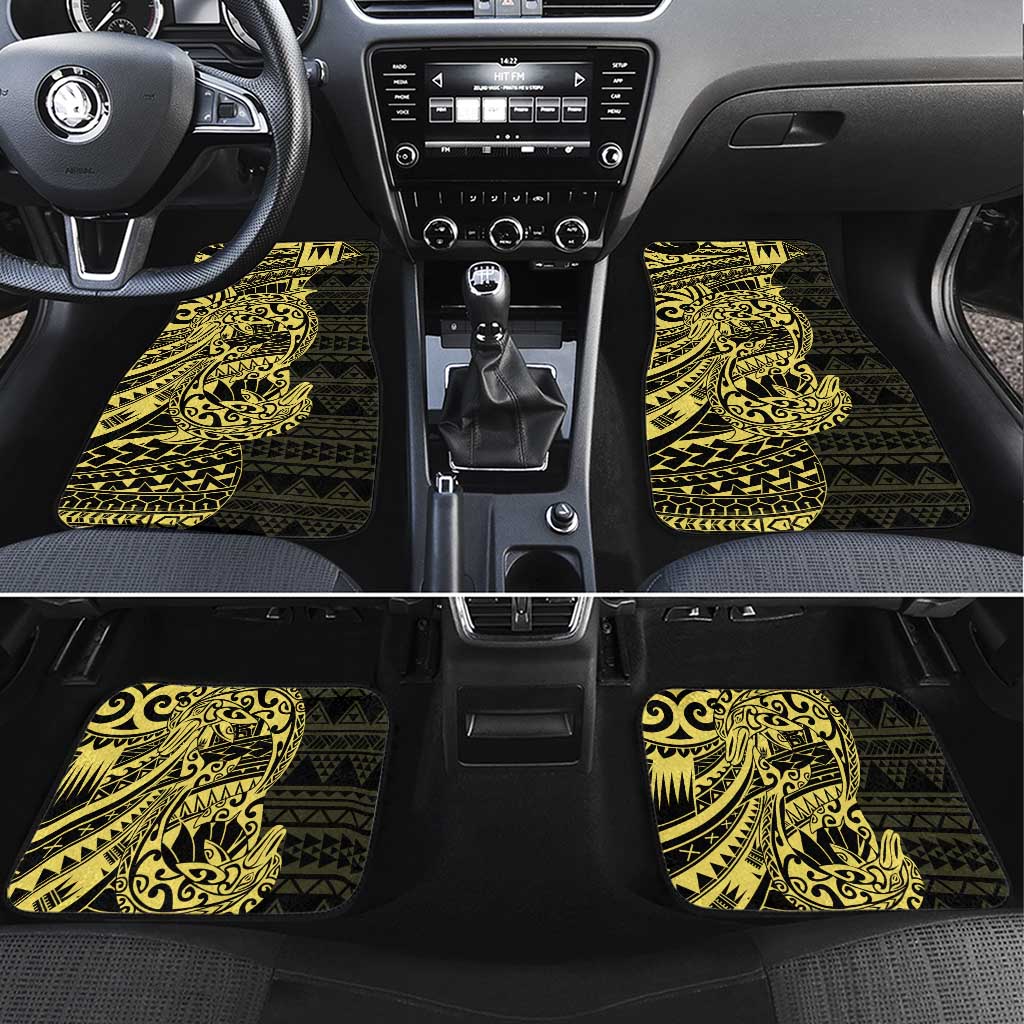 Yellow Couple Dolphins Maori Polynesian Style Car Mats LT9 Set 4pcs Yellow - Polynesian Pride