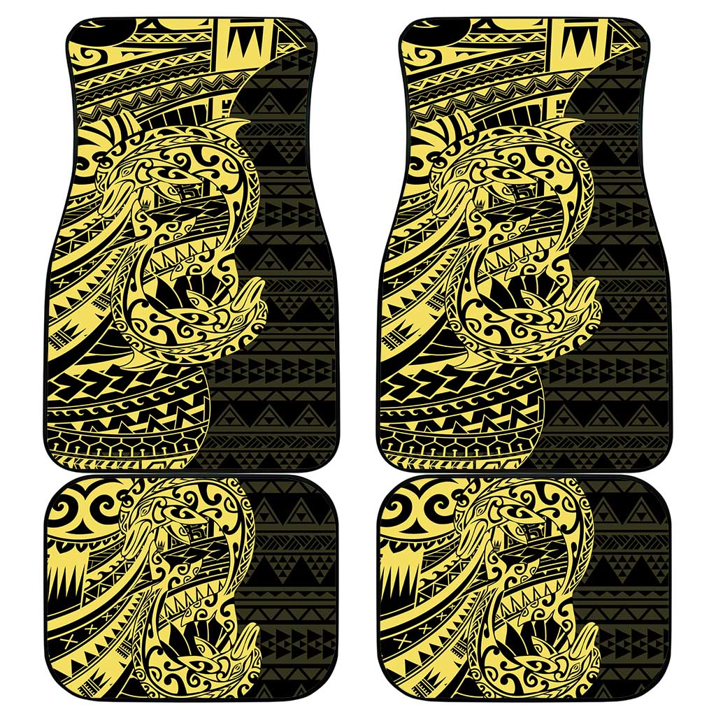 Yellow Couple Dolphins Maori Polynesian Style Car Mats LT9 - Polynesian Pride