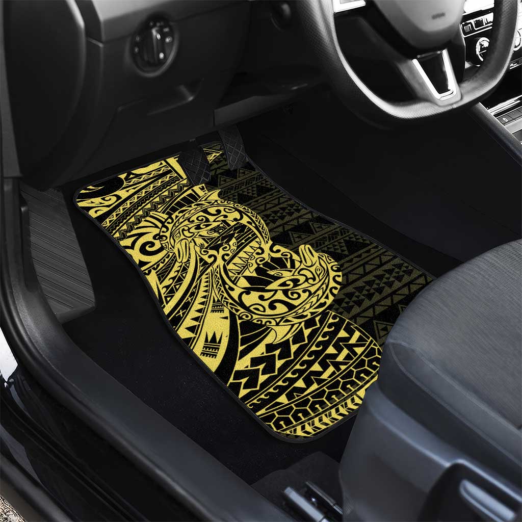 Yellow Couple Dolphins Maori Polynesian Style Car Mats LT9 - Polynesian Pride