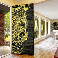 Yellow Couple Dolphins Maori Polynesian Style Door Cover - Polynesian Pride
