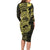 Yellow Couple Dolphins Maori Polynesian Style Family Matching Long Sleeve Bodycon Dress and Hawaiian Shirt