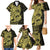 Yellow Couple Dolphins Maori Polynesian Style Family Matching Mermaid Dress and Hawaiian Shirt